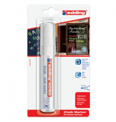 Windowmarker Kreidemarker, 4090-1-1049, Blister, weiß, 4-15mm Keilspitze