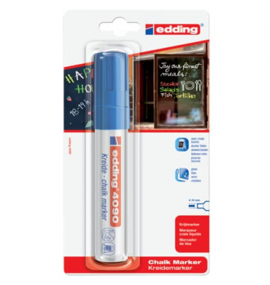 Windowmarker Kreidemarker, 4090-1-1003, Blister, blau, 4-15mm Keilspitze