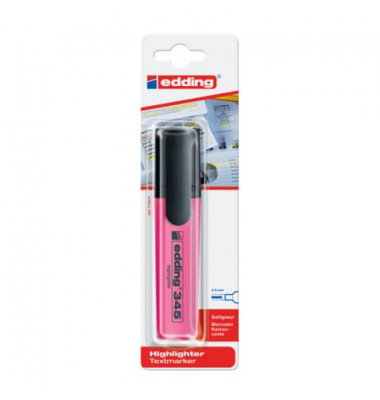 Textmarker Highlighter, 345-1-1009, rosa, 2-5mm Keilspitze