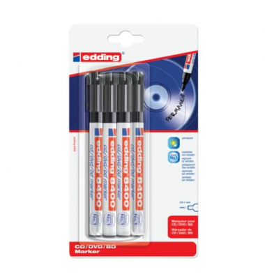 CD-Marker cd/dvd/bd marker, 8400-4-1001, Packung, schwarz, 0,5-1mm Rundspitze