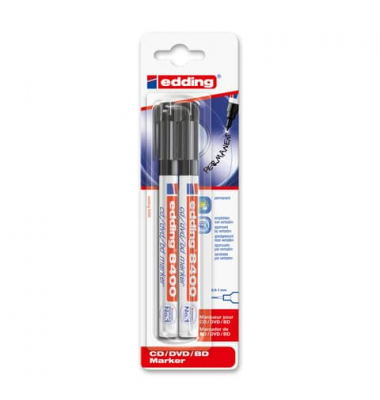 CD-Marker 8400, 8400-2-1001, 2er-Blister, schwarz, 0,5-1mm Rundspitze