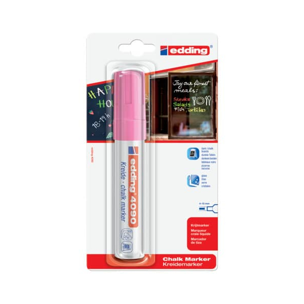 6 Stück Edding Windowmarker Kreidemarker, 4090-1-1069, Blister, neonrosa, 4-15mm Keilspitze 4004764868322 Edding
