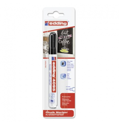 Windowmarker Kreidemarker, 4095-1-1001, Blister, schwarz, 2-3mm Rundspitze