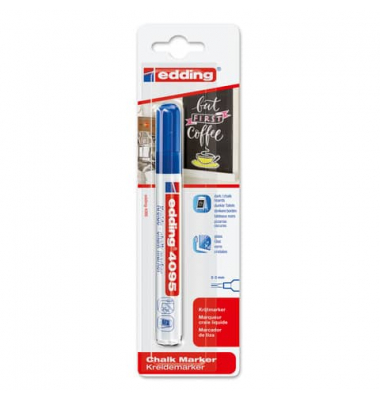 Windowmarker Kreidemarker, 4095-1-1003, Blister, blau, 2-3mm Rundspitze