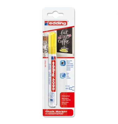 Windowmarker Kreidemarker, 4095-1-1065, Blister, neongelb, 2-3mm Rundspitze