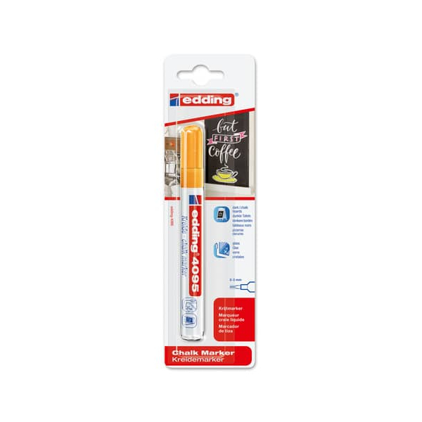 10 Stück Edding Windowmarker Kreidemarker, 4095-1-1066, Blister, neonorange, 2-3mm Rundspitze 4004764894192 Edding