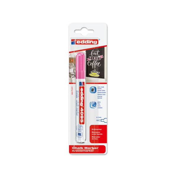 10 Stück Edding Windowmarker Kreidemarker, 4095-1-1069, Blister, neonrosa, 2-3mm Rundspitze 4004764894222 Edding