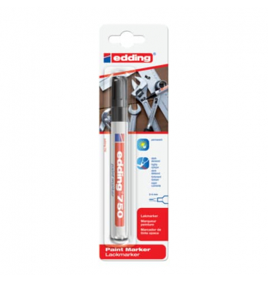 Lackmarker Industrie Blister, 750-1-3001, Blister, schwarz, 2-4mm Rundspitze