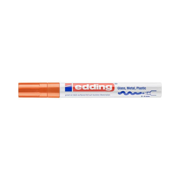 10 Stück Edding Lackmarker Glanzlack-Marker, 750CR-006, Stift, orange, 2-4mm Rundspitze 4004764953301 Edding