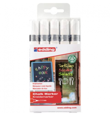 Windowmarker Kreidemarker, 4095-5049, Packung, weiß, 2-3mm Rundspitze