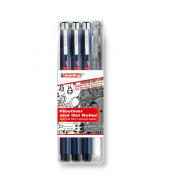 Fineliner-Set 1800 profipen, 1800-2185-4, schwarz+ silber (Schreibfarbe: 2-farbig sortiert), 0,25+0,5+0,7mm+0,7mm