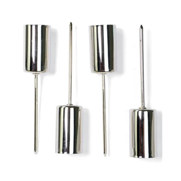 Riffelmacher Stabkerzenhalter für Adventskranz und Gesteck 4 Stück 23mm 10861- Silber - Schöne Metall Halter Tafelkerzen Stabkerzen Weihnachten Adventszeit Weihnachtszeit Dekoration