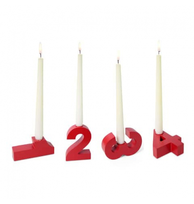 Adventskerzenhalter 17189 Zahl 1-4 rot 85x120mm (BxH) 