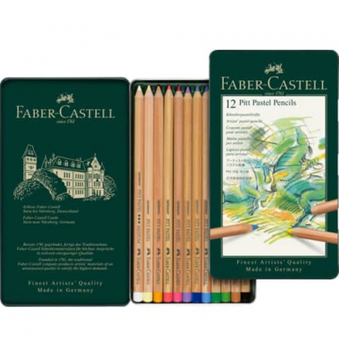Pastellfarbstifte-Set PITT PASTELL, 112112, farbig sortiert pastell, rund, Etui  Metall