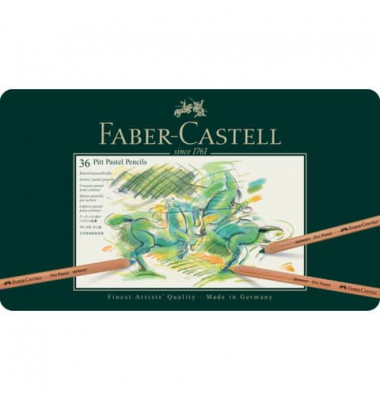 Pastellfarbstifte-Set PITT PASTELL, 112136, farbig sortiert, rund, Etui  Metall