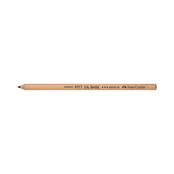6 Stück Faber-Castell Künstlerstift Oil Base medium, 112603, schwarz, sechskant 4005401126034 Faber-Castell