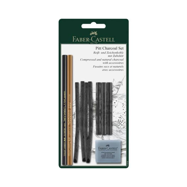 Faber Castell Reißkohle Pitt Charcoal Set in den Härten M/S/ES auf Bli