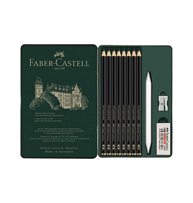 Schreibgeräteset Pitt Graphite Matt, 115220, schwarz, HB,2B,4B,6B,8B,10B,12B,14B