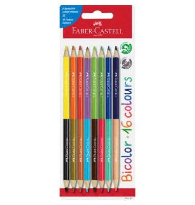 Buntstifte-Set Bicolor, 116197, farbig sortiert, rund, Packung