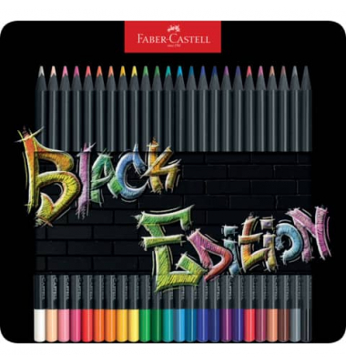 Buntstifte-Set Black Edition, 116425, farbig sortiert, dreikant, ergonomisch, Etui  Metall
