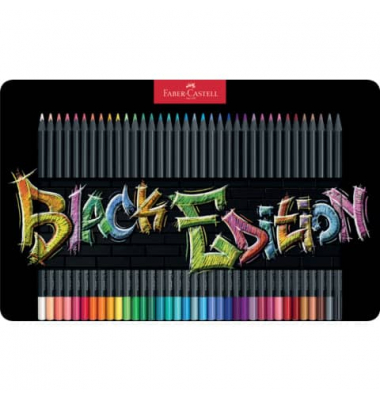 Buntstifte-Set Black Edition, 116437, farbig sortiert, dreikant, ergonomisch, Etui  Metall