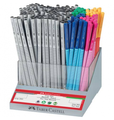 Bleistift-Set GRIP 2001 im Display, 117016, 216x farbig sortiert/silber, k.A., HB,B