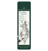 Bleistift-Set Graphit Aquarelle, 117805, 5x schwarz, 3,3mm, HB,2B,4B,6B,8B, wasserlöslich