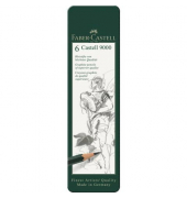 Bleistift-Set Castell 9000 6er, 119063, 6x dunkelgrün, k.A., HB,B,2B,4B,6B,8B