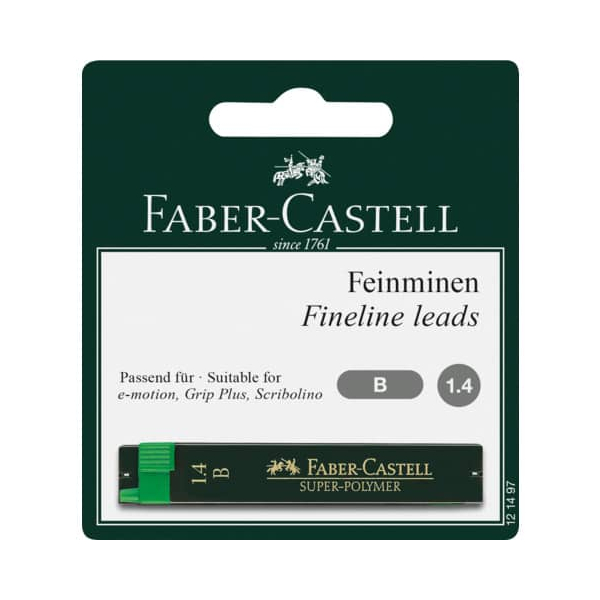 5 Stück Faber-Castell Druckbleistiftminen Feinmine SUPER-POLYMER, 121497 4005401214977 Faber-Castell 12 Stück