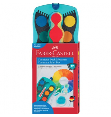 FABER-CASTELL Connector Wasserfarbkasten 12 Farben