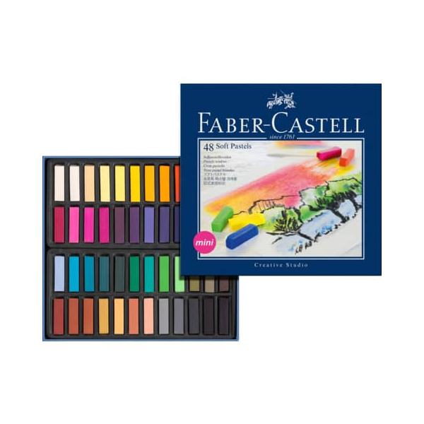 3 Stück Faber-Castell Pastellkreide STUDIO-Qualität, 128248, farbig sortiert, viereckig, 8x33mm (ØxL) 4005401282488 Faber-Castell 24 Stück