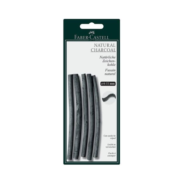 10 Stück Faber-Castell Zeichenkohle PITT natürlich 4005401293989 Faber-Castell 6 Stück