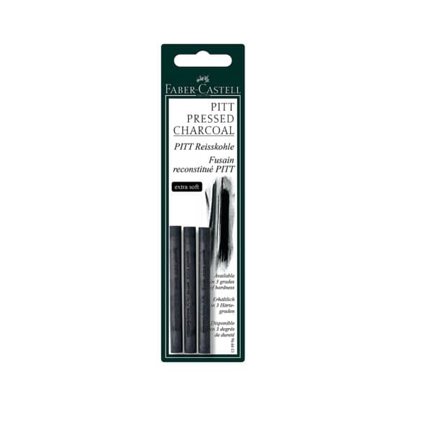 10 Stück Faber-Castell Reisskohle Pitt extra soft 4005401299967 Faber-Castell 3 Stück