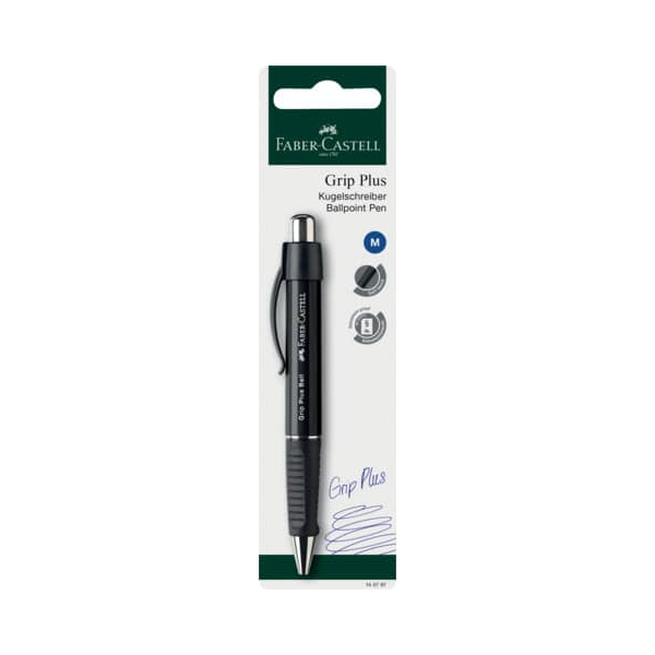10 Stück Faber-Castell Kugelschreiber GRIP PLUS 140797, schwarz, 0,5mm, nachfüllbar 4005401407973 Faber-Castell