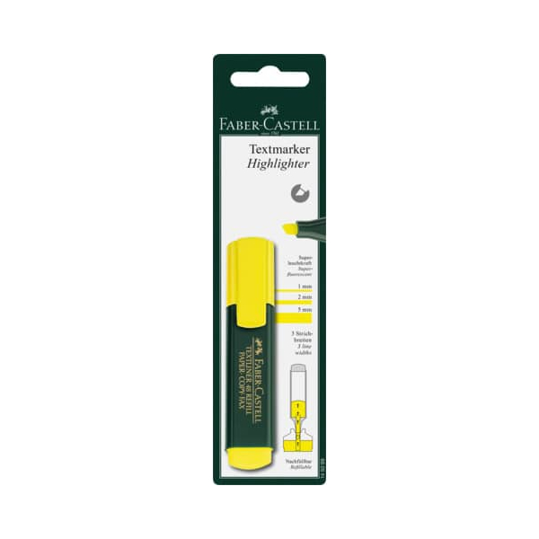 10 Stück Faber-Castell Textmarker TEXTLINER 48, 145099, gelb, 1-5mm Spezialspitze 4005401450993 Faber-Castell