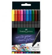 Fineliner-Set 1516 Grip, 151610, schwarz (Schreibfarbe: 10-farbig sortiert), 0,4mm