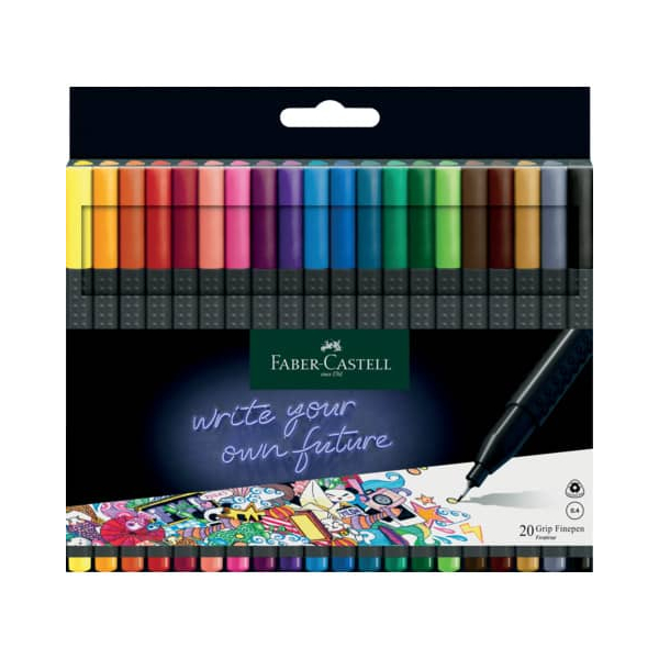 6 Stück Faber-Castell Grip Fineliner farbsortiert 0,4 mm 4005401516200 Faber-Castell 20 Stück