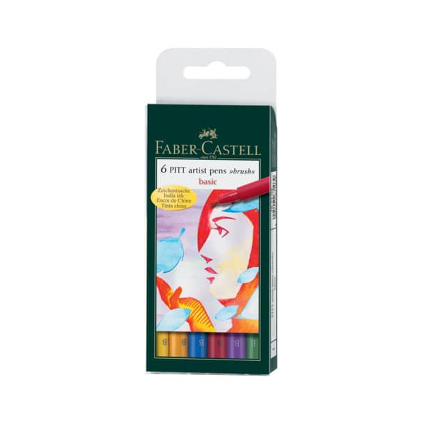 5 Stück Faber-Castell Tuschestiftetui PittArtist 6ST 4005401671039 Faber-Castell 6 Stück