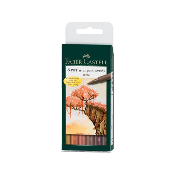 5 Stück Faber-Castell Tuschestift-Etui z.6 Terra 4005401671060 Faber-Castell 6 Stück