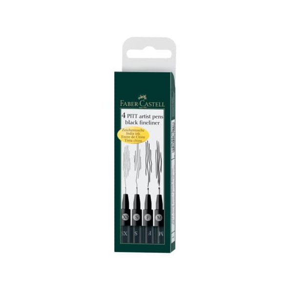 Faber Castell Tuschestift Pitt Artist Pen 4er Etui Spitze: sortiert Sc