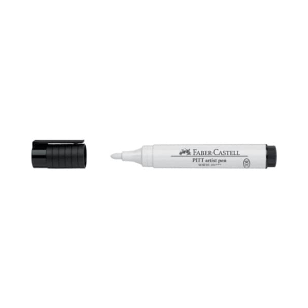 4 Stück Faber-Castell Tuschestift Pitt Pen weiß 4005401676010 Faber-Castell