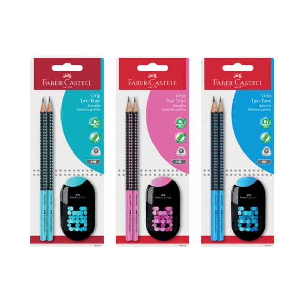 5 Stück Faber-Castell Bleistift-Set Two Tone Grip, 183587, Härte B, sortiert - Farbwahl nicht möglich 4005401835875 Faber-Castell