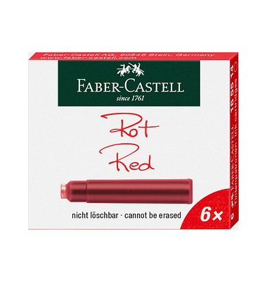 FABER-CASTELL 185514 Tintenpatronen für Füller rot 6 St.