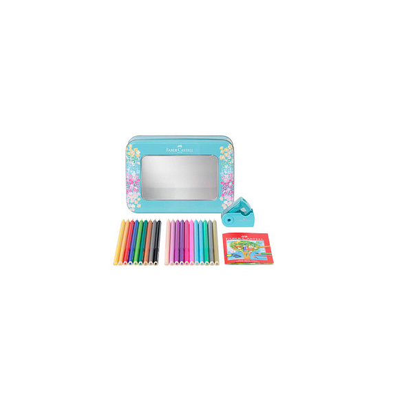 4005402016419 - Geschenkset Sparkle - 20 Farben sortiert Metalletui inkl Spitzdose Mini 4005402016419 FABER CASTELL 201641