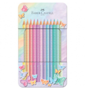 Buntstifte-Set Sparkle Pastell 201910, farbig sortiert, dreikant, Etui  Metall