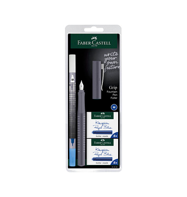 FABER-CASTELL Grip 2010 Patronenfüller grau M (mittel) FABER-CASTELL Grip 2010 Patronenfüller grau M (mittel)