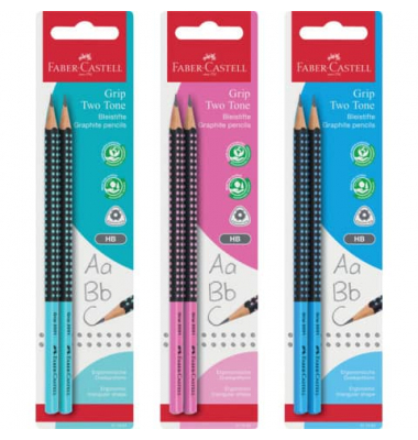 Bleistift-Set Grip 2001 Two Tone, 517093, Härte B, sortiert - Farbwahl nicht möglich.