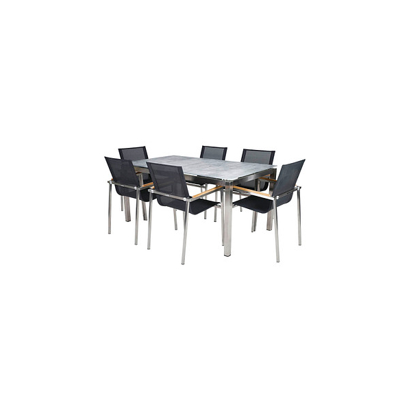 4005437286221 - Greemotion Gartenmöbelset Edelstahl Dining Set Sydney Grau Silber Teakholz 4005437286221 - Greemotion Gartenmöbelset Edelstahl Dining Set Sydney Grau Silber Teakholz
