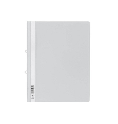 Schnellhefter 258002, A4+, weiß, Polyvinylchlorid (PVC), 80g, Vorderdeckel transparent