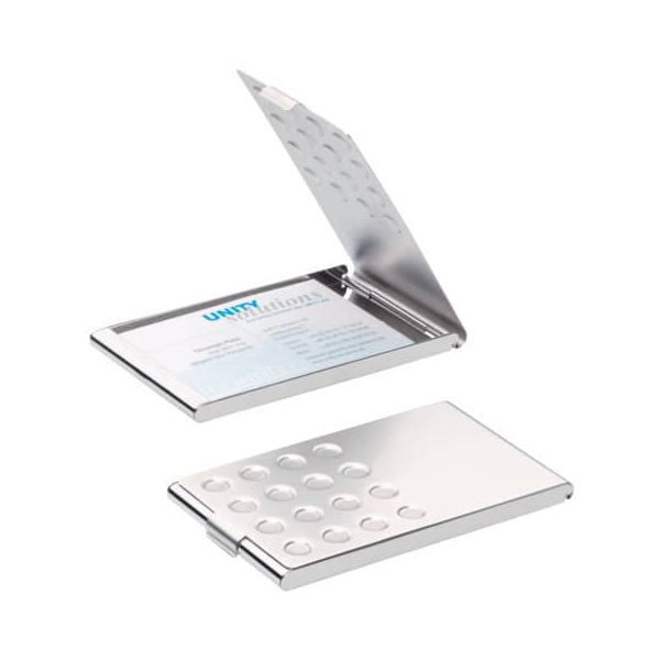 4005546212739 - Visitenkarten-Box Business Card Box für 15 Karten metallic sil